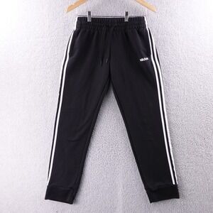 Adidas Kids Black White 3 Stripe Joggers Pants Athletic Track Size Boys M